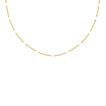 Gouden ketting met witte bolletjes