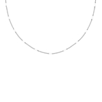 Zilveren ketting met witte bolletjes