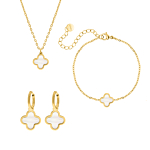 Luxury clover sieradenset goudkleurig
