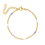 Multicolor enkelbandje goudkleurig