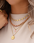 Gouden kettingen mix met roze details