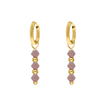 Oorbellen lila beads goldplated