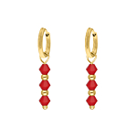 Oorbellen red beads goldplated