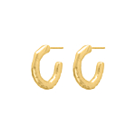 Open hammered hoops goldplated