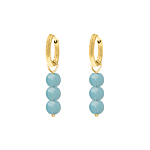 Earrings aqua stones goldplated