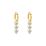 Triple love oorbellen goudkleurig