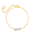 Triple gem bracelet goldplated