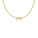 Trendy bow necklace goudkleurig