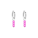 Earrings neon pink stones