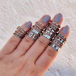 Verstelbare ringen mix in het zilver met doosje