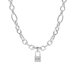 Schakelketting met Slotje Graveren Zilver