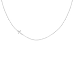 Zilveren fijne ketting met kruisje