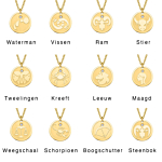 Overzicht van gouden sterrenbeeld hangers