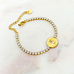 Graveerbare Tennis Armband Goudkleurig