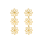 Triple flower earrings goldplated