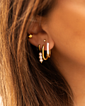 Chunky oval hoop earrings goldplated