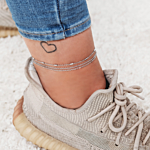 Zilveren enkelbandje met dubbele chains