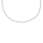 Zilveren ketting met bloemetjes