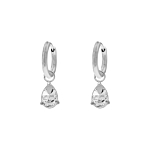 Zilveren oorringetjes met steentje