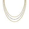 Triple Chain & Tennis Necklace Goudkleurig