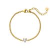 Armband sparkle heart goldplated