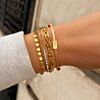 Satin initial armbandje nude gold plated