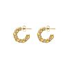 Braided stone hoops goldplated