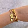 Gouden chain armband mixed op vachtje