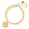 Compass bracelet double goldplated