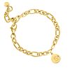 Chain armband met shiny initial goudkleurig