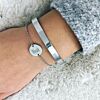 Finaste graveerbare armband met ronde bedel zilver