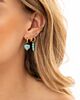 Heart earrings turquoise goldplated