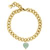 Chain armband Aventurine heart goldplated