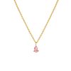 Ketting sparkle drop pink goldplated