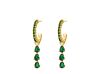 Exclusive emerald drop earrings goldplated