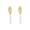 Triple stone earrings aqua goud