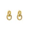 Double crystal earrings goldplated