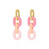 Oval hoops candy pink goud