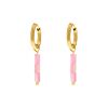 Little stone earrings candy pink goud