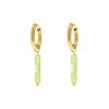 Triple stone earrings green goldplated