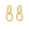 Double hoops twisted goldplated