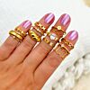 Chunky ring croissant goud kleurig