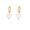 Heart earrings rosequartz goldplated