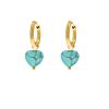 Heart earrings turquoise goldplated