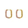 Pink jetset hoops goldplated