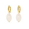 Rosequartz earrings oval goldplated