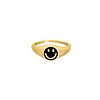 Gouden smiley ring zwart