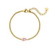 Armband sparkle drop pink goldplated