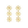 Triple flower earrings goldplated