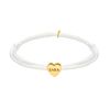 Witte satin heart armband met initials verguld